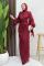 Orkide İpek Abiye Bordo