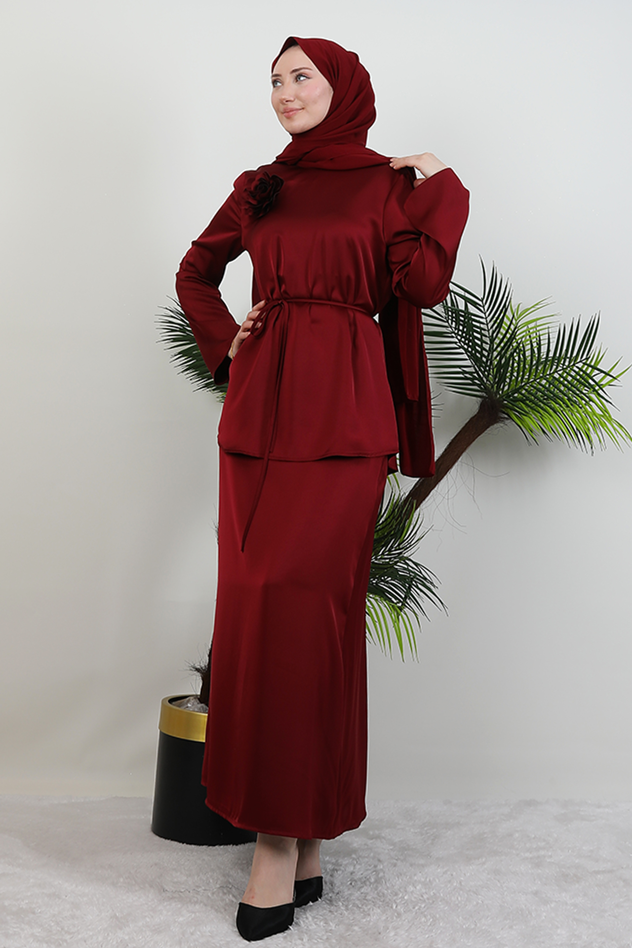 GİYZAMİLA - Rosa Takım Bordo